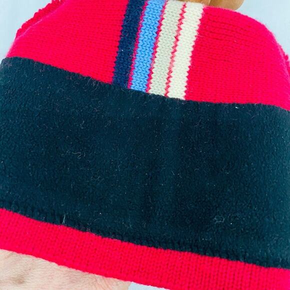 Lands End Unisex Wool Beanie Striped Hat Unisex Medium - Picture 4 of 7